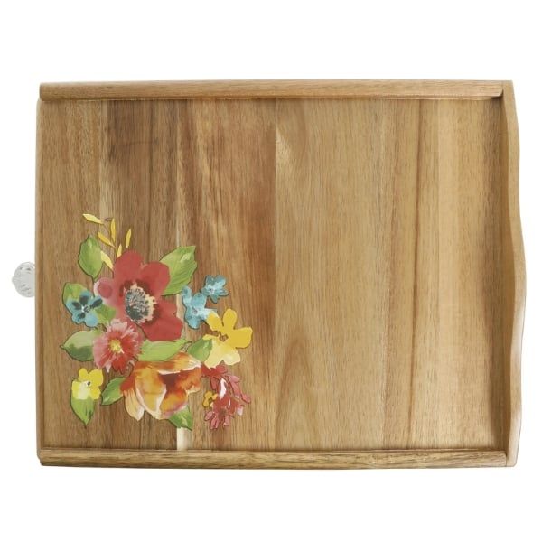 Hộp gỗ đựng cà phê trà The Pioneer Woman Wildflower Whimsy 4 ngăn