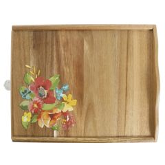  Hộp gỗ đựng cà phê trà The Pioneer Woman Wildflower Whimsy 4 ngăn 