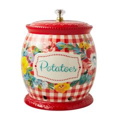  Hũ đựng khoai tây The Pioneer Woman Sweet Romance bằng gốm có nắp đậy 