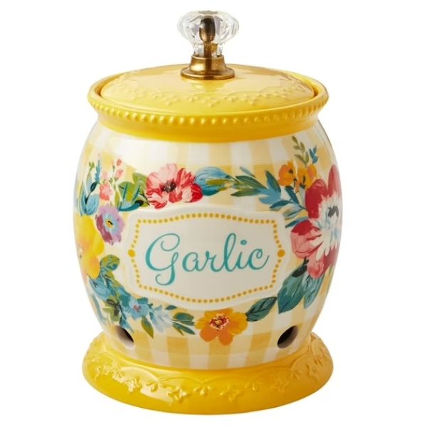 Hũ đựng tỏi The Pioneer Woman Sweet Romance bằng gốm có nắp đậy