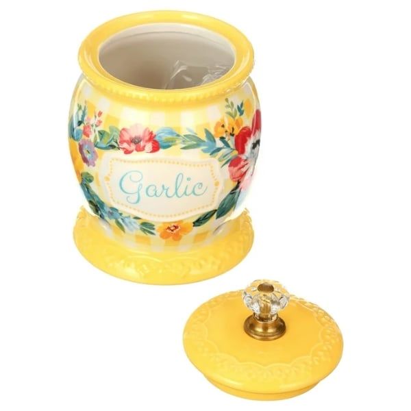 Hũ đựng tỏi The Pioneer Woman Sweet Romance bằng gốm có nắp đậy