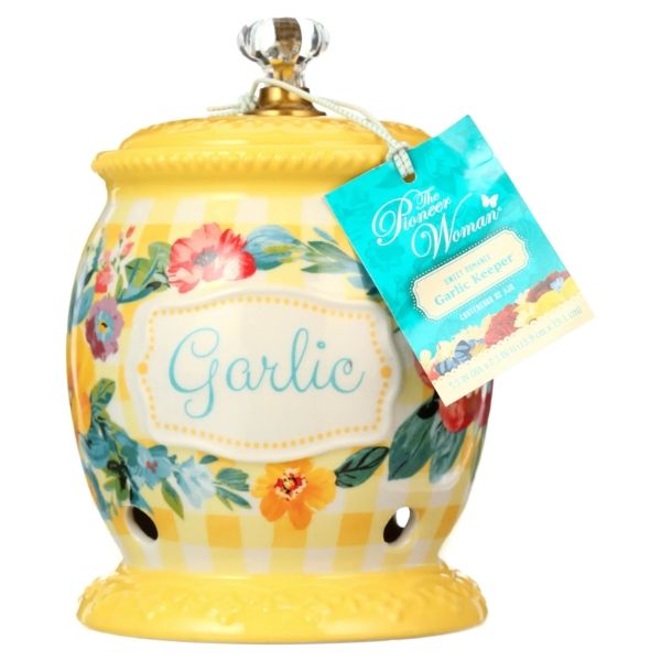 Hũ đựng tỏi The Pioneer Woman Sweet Romance bằng gốm có nắp đậy