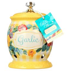  Hũ đựng tỏi The Pioneer Woman Sweet Romance bằng gốm có nắp đậy 