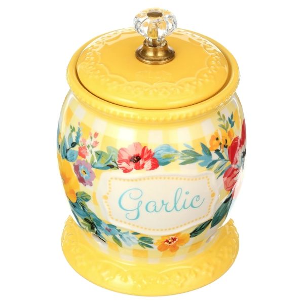 Hũ đựng tỏi The Pioneer Woman Sweet Romance bằng gốm có nắp đậy