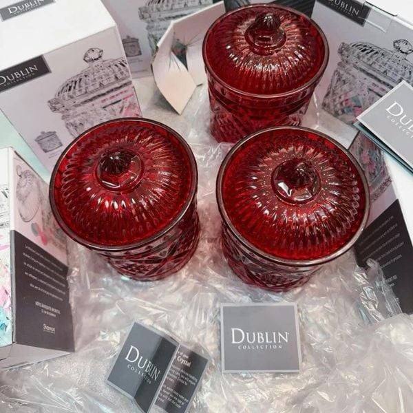 Hũ pha lê Dublin 11.5cm màu đỏ