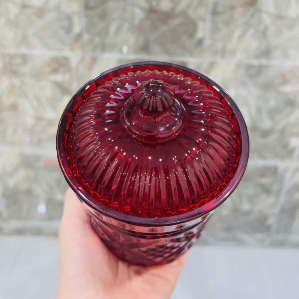 Hũ pha lê Dublin 11.5cm màu đỏ