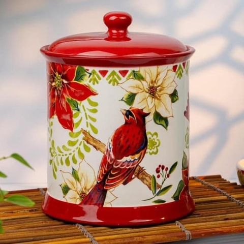 Hũ sứ Magrace 3 lít họa tiết chim chào mào màu đỏ