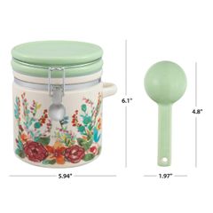  Hũ sứ The Pioneer Women Painted Meadow 1 lít đựng trà cà phê kèm thìa 