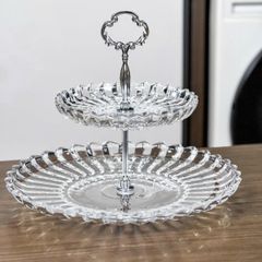 Kệ bánh pha lê 2 tầng Vessen 18cm-28cm