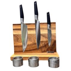  Kệ giữ dao Zovite từ tính kèm 3 lọ gia vị inox 