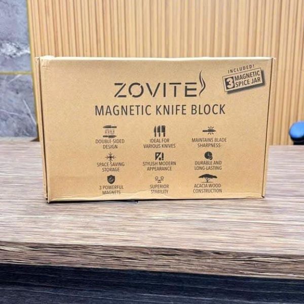 Kệ giữ dao Zovite kèm 3 lọ gia vị inox