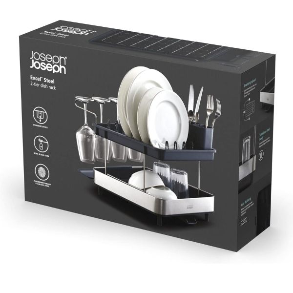 Kệ úp chén bát 2 tầng Josseph Joseph Excel Steel 851647