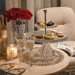  Khay bánh 2 tầng Rogaska Crown Jewel 34cm 