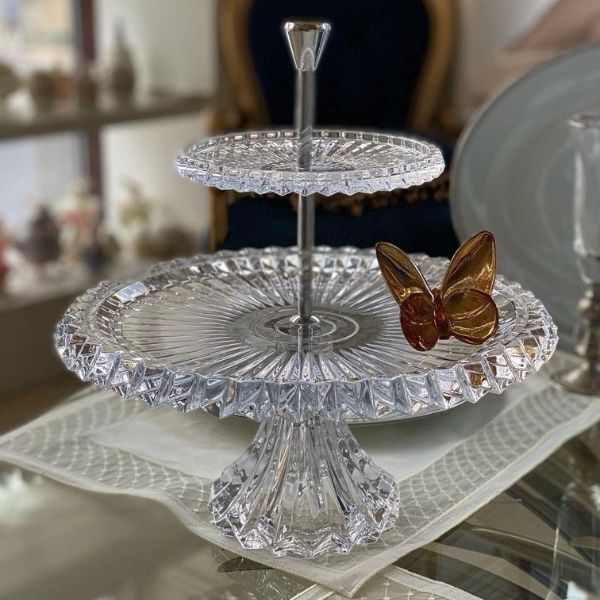 Khay bánh 2 tầng Rogaska Crown Jewel 34cm