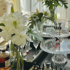  Khay bánh 2 tầng Rogaska Crown Jewel 34cm 