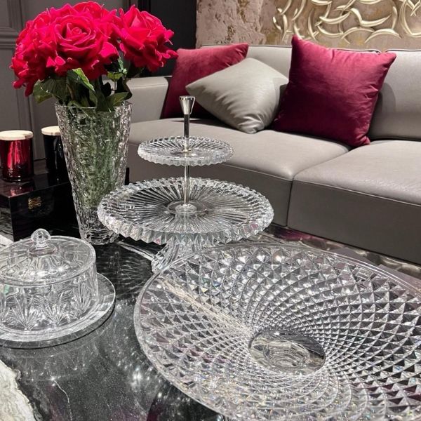 Khay bánh 2 tầng Rogaska Crown Jewel 34cm