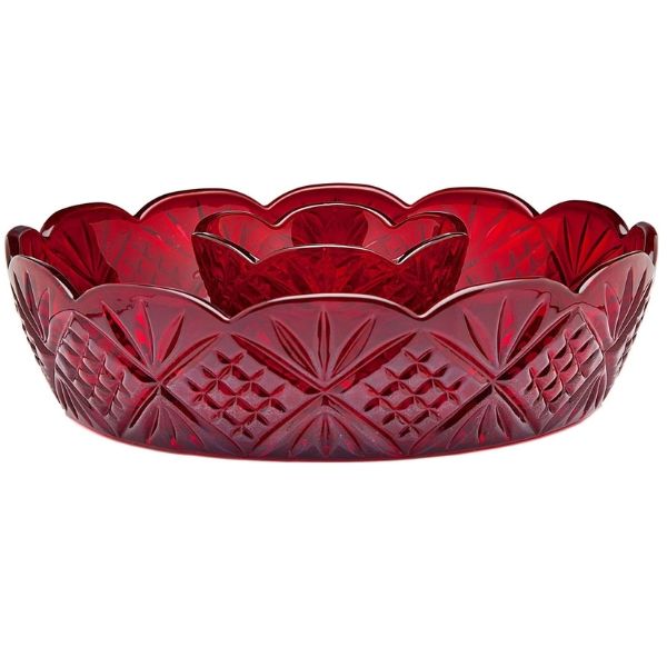 Khay đựng khoai tây chiên và nước chấm mini Godinger Dublin pha lê