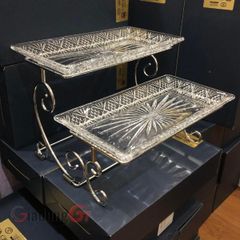  Khay pha lê 2 tầng Dublin hình chữ nhật 