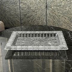  Khay pha lê mài Bohemia M57 41cm thành cao 