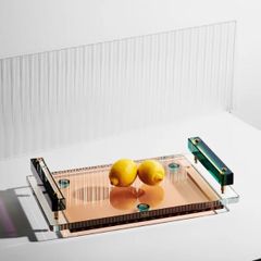  Khay Pha lê màu Fontana Reflections Copenhagen 10x44x26cm 