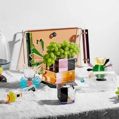  Khay Pha lê màu Fontana Reflections Copenhagen 10x44x26cm 