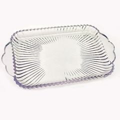  Khay thủy tinh pha lê hình chữ nhật Châu Âu 38 x 22cm 