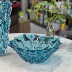 Tô pha lê Bohemia Samba 30.5cm màu xanh ngọc