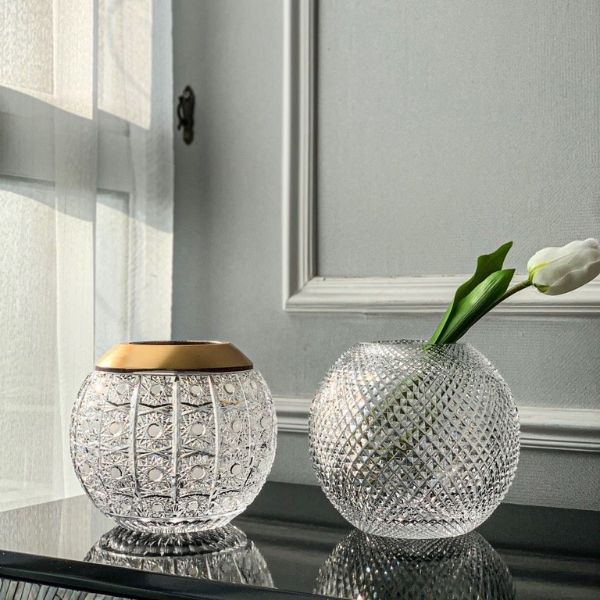 Lọ hoa pha lê cầu tròn Bohemia Diamond Arcade 20.5cm
