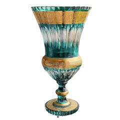 Lọ hoa cúp Ales Zverina Bowle Tyrkys 40cm xanh ngọc