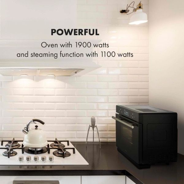 Lò hấp nướng Klarstein MasterFresh Steam Oven 10033284 với Phụ kiện chống dính PFOA/PFOS Free an toàn với người dùng