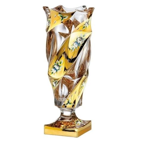 Lọ hoa Bohemia Flamenco 38cm khảm vàng - Séc