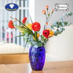 Lọ hoa pha lê Bohemia Optika 20.5cm xanh coban