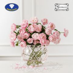  Lọ hoa pha lê Bohemia Optika 25.5cm hình cầu màu hồng 