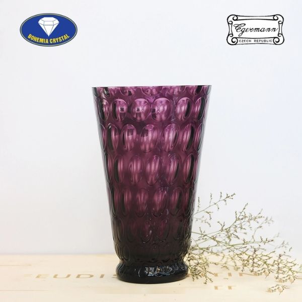 Lọ hoa pha lê Bohemia Optika 25.5cm màu tím