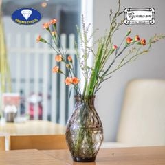 Lọ hoa pha lê Bohemia Optika 25.5cm màu xám