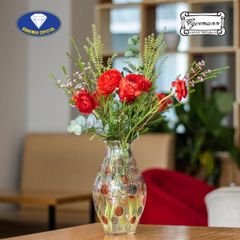 Lọ hoa pha lê Bohemia Optika 25.5cm miệng loe nhiều màu
