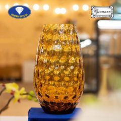 Lọ hoa pha lê Bohemia Optika 26cm màu vàng