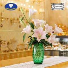 Lọ hoa pha lê Bohemia Optika 26cm xanh lá