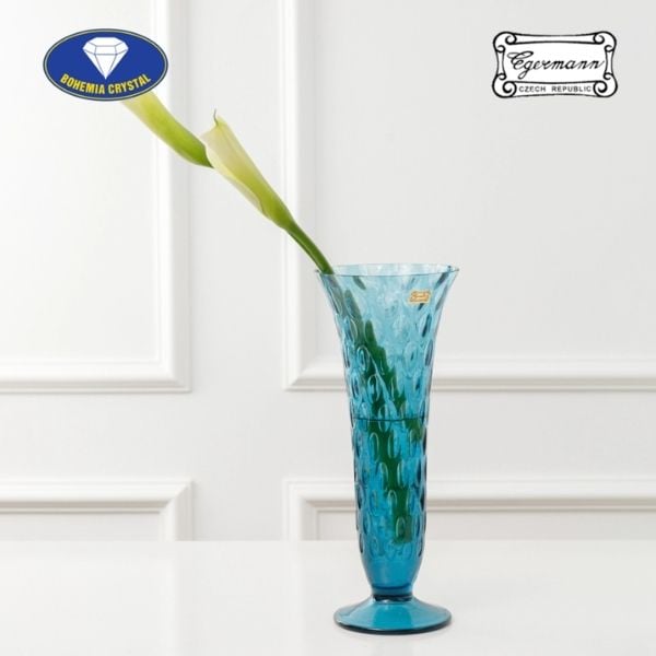 Lọ hoa pha lê Bohemia Optika 31cm xanh dương
