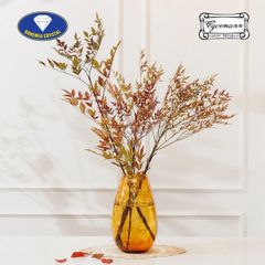 Lọ hoa pha lê Bohemia Optika màu vàng 30cm