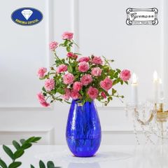 Lọ hoa pha lê Bohemia Optika Oval 25cm xanh coban
