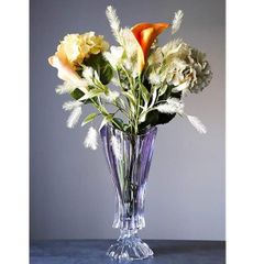  Lọ hoa pha lê Bohemia Plantica 40cm chân cao nhiều màu 