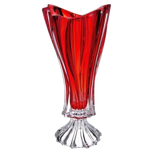 Lọ hoa pha lê Bohemia Plantica 40cm chân cao nhiều màu