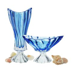  Lọ hoa pha lê Bohemia Plantica 40cm chân cao nhiều màu 