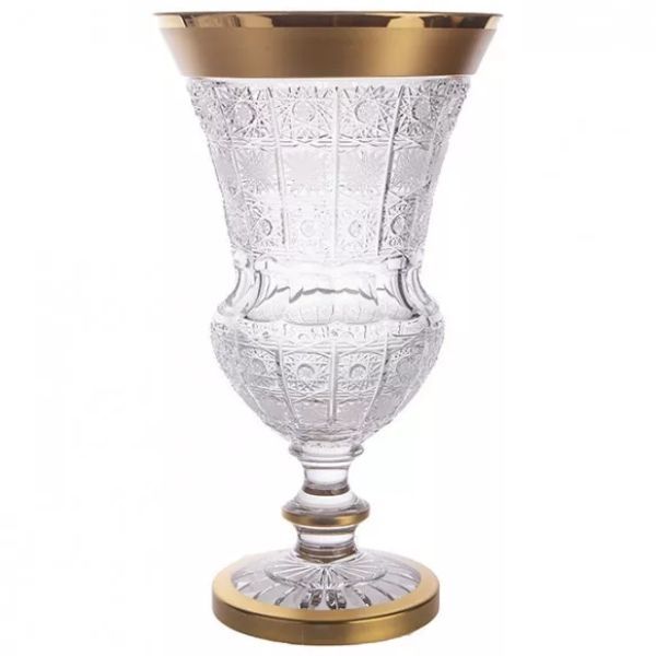 Lọ hoa pha lê cúp Arcade 35.5cm khảm vàng