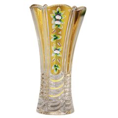  Lọ hoa pha lê mạ vàng Bohemia cao 25cm 