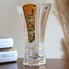  Lọ hoa pha lê mạ vàng Bohemia cao 25cm 
