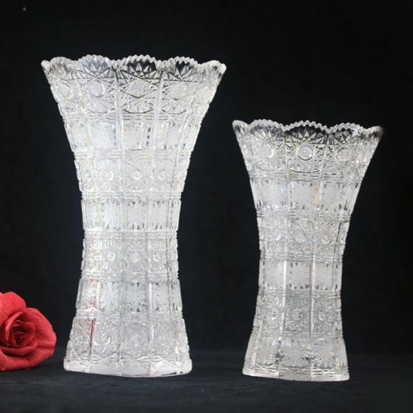 Lọ hoa pha lê mài Bohemia 30cm