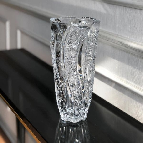 Lọ hoa pha lê mài Bohemia Barley cao 30,5cm