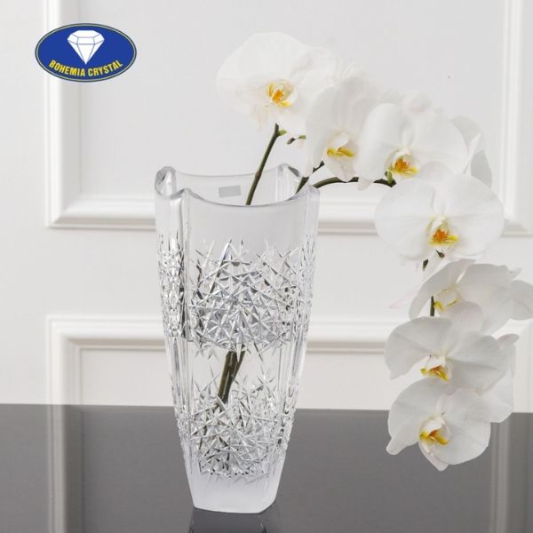 Lọ hoa pha lê mài Bohemia Hoarfrost cao 30.5cm